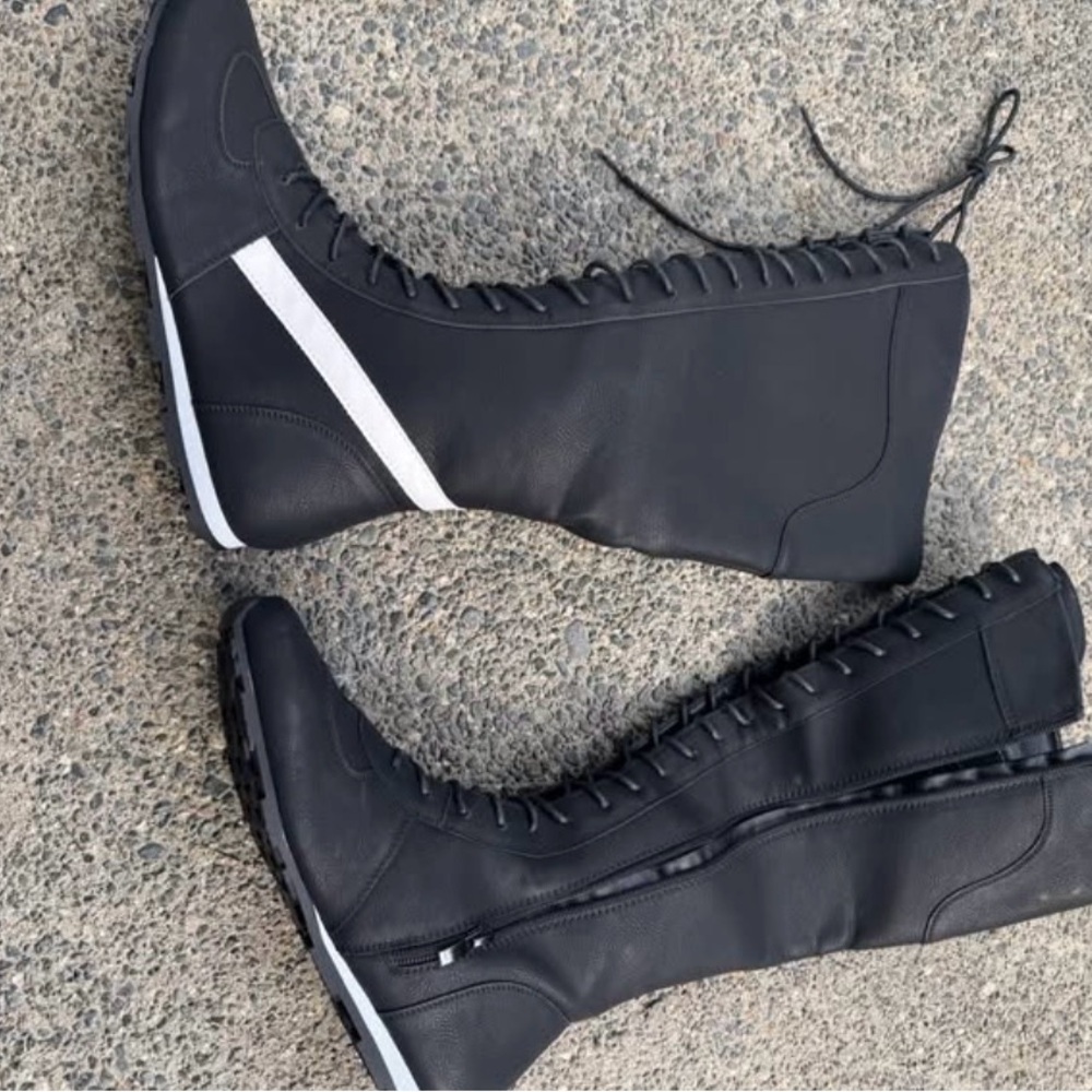 Woman’s Black Lace-Up Boots